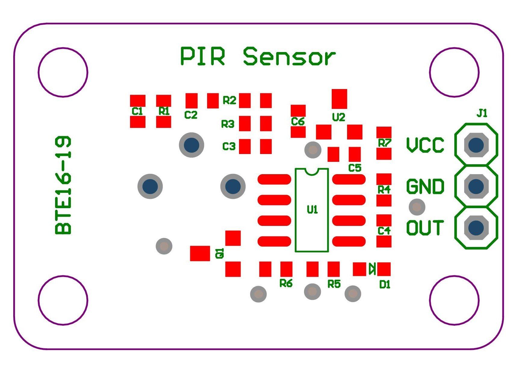 Beweging sensor infrarood PIR BTE16-19 afmetingen 02